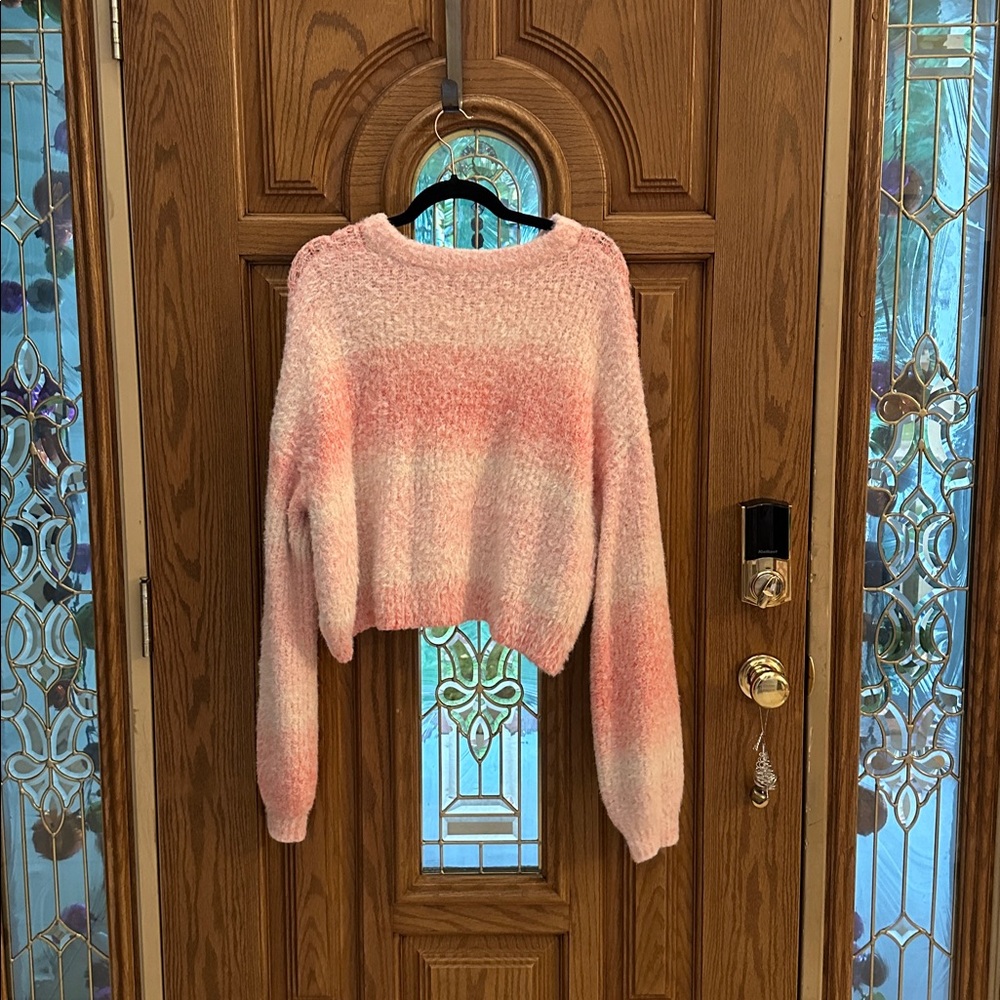 064 Wild Fable Pink Crop Top Sweater - Picture 4 of 6